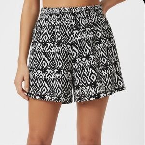 Wildfox Black and White Geometric High Waist Shorts
